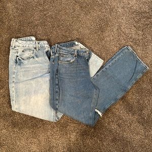 2 H&M High Rise Straight Jeans